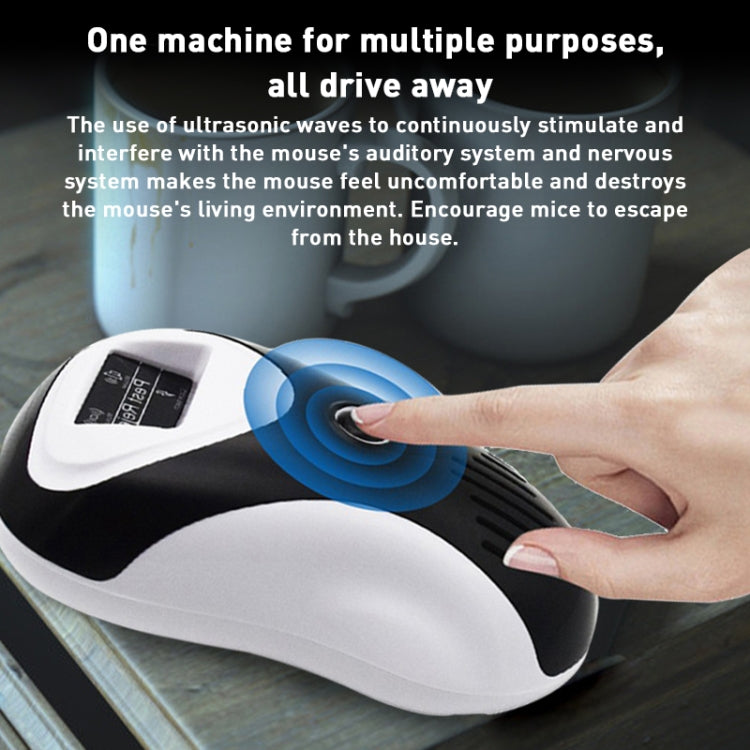 Ultrasonic Multifunctional Mouse Repeller Energy-Saving Silent Insect Repeller, Plug Type:UK Plug(Black White)