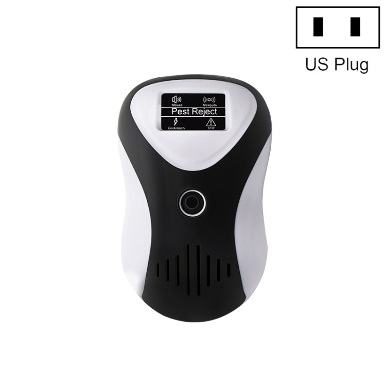 Ultrasonic Multifunctional Mouse Repeller Energy-Saving Silent Insect Repeller, Plug Type:US Plug(Black White)