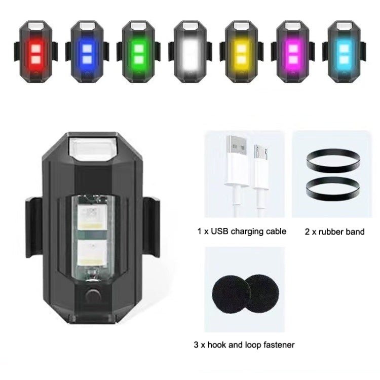 3pcs M1 Vibration Sensing Motorcycle Bicycle Aircraft Explosion Lights Cruise Flashing Anti-rear-end Collision Light(7 Colors)