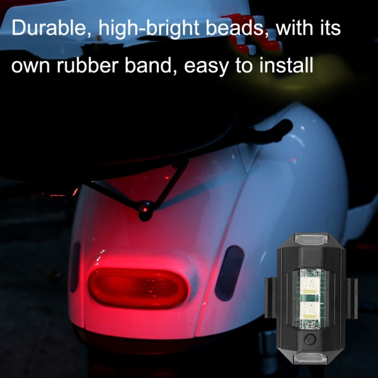 3pcs M1 Vibration Sensing Motorcycle Bicycle Aircraft Explosion Lights Cruise Flashing Anti-rear-end Collision Light(7 Colors)