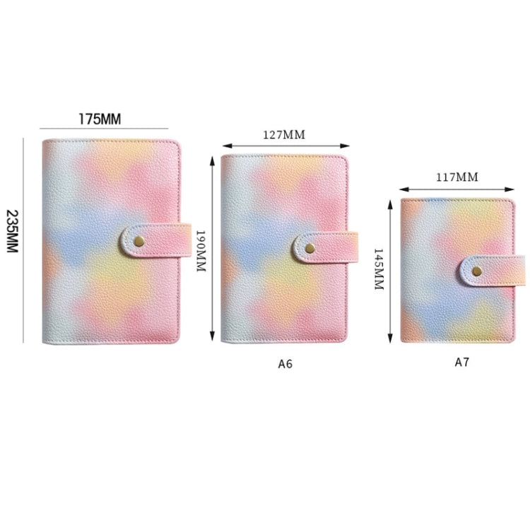 A6 PU Leather Macaron Notebook Symphony Pearl Paper Loose-leaf Cash Budget Book(Purple)