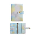 A5 PU Leather Macaron Notebook Symphony Pearl Paper Loose-leaf Cash Budget Book(Blue)