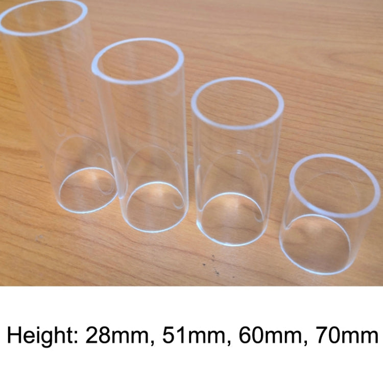 5PCS Acrylic Guitar Slide Tube Folk Slide Block, Size:70mm(Transparent)