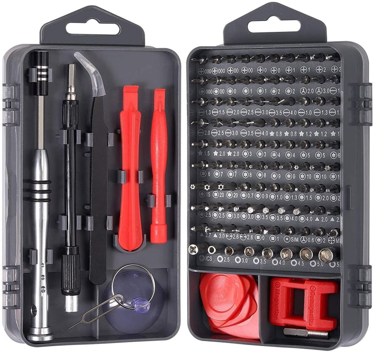 110 in 1 Watch Mobile Phone Disassembly Maintenance Tool Multi-function Chrome Vanadium Steel Screwdriver Set(Black Red)