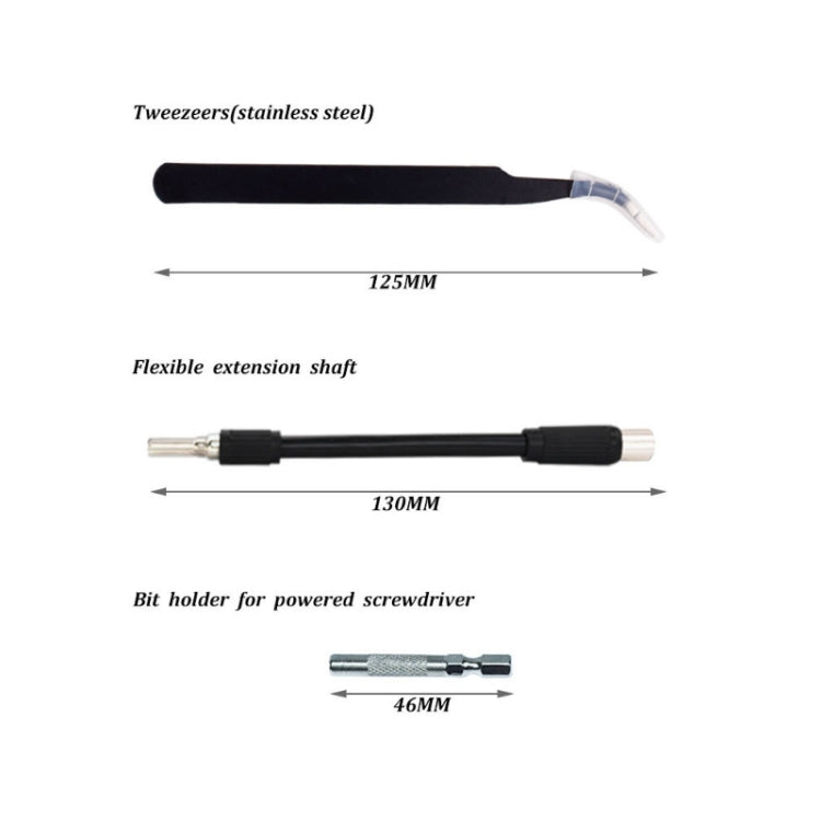 110 in 1 Watch Mobile Phone Disassembly Maintenance Tool Multi-function Chrome Vanadium Steel Screwdriver Set(Black Red)