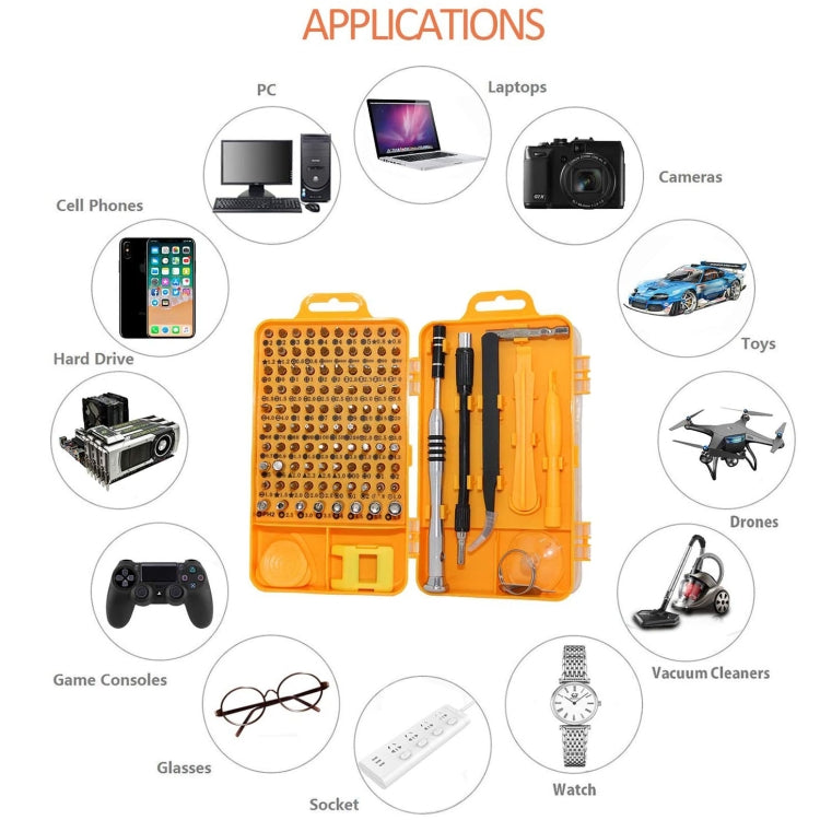 110 in 1 Watch Mobile Phone Disassembly Maintenance Tool Multi-function Chrome Vanadium Steel Screwdriver Set(Black Red)