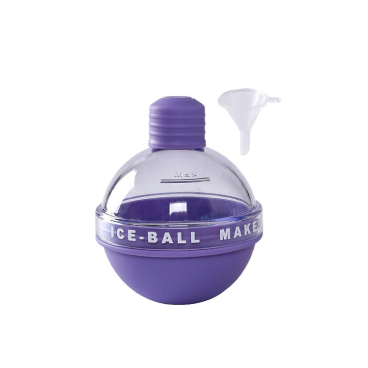 2PCS Home Whiskey Bulb Ice Ball Ice Cube Silicone Mold With Funnel(Lavender Purple)