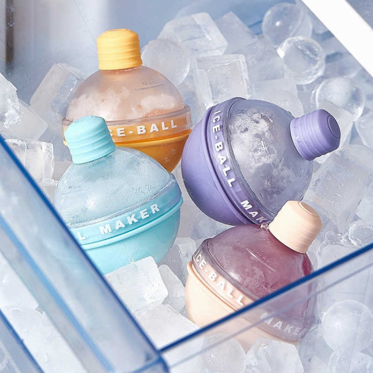 2PCS Home Whiskey Bulb Ice Ball Ice Cube Silicone Mold With Funnel(Sky Blue)