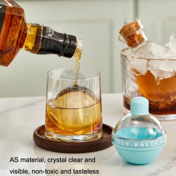 2PCS Home Whiskey Bulb Ice Ball Ice Cube Silicone Mold With Funnel(Sky Blue)