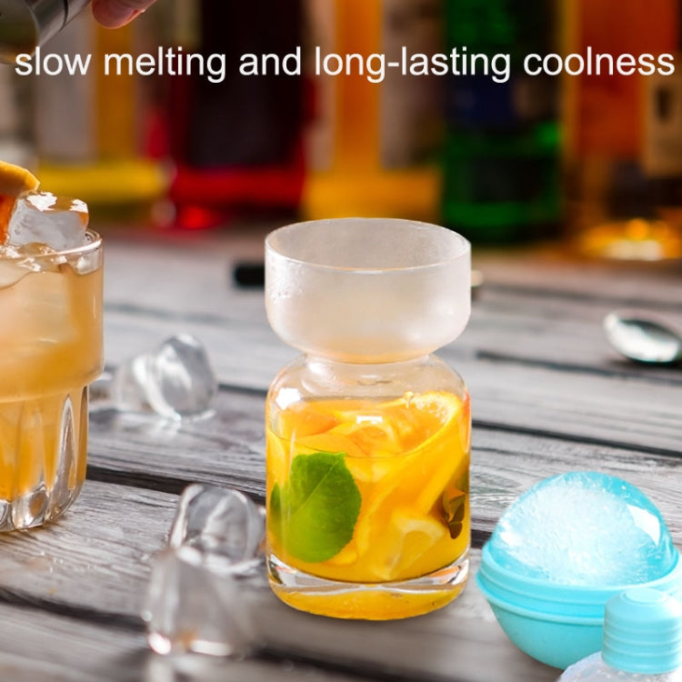 2PCS Home Whiskey Bulb Ice Ball Ice Cube Silicone Mold With Funnel(Sky Blue)