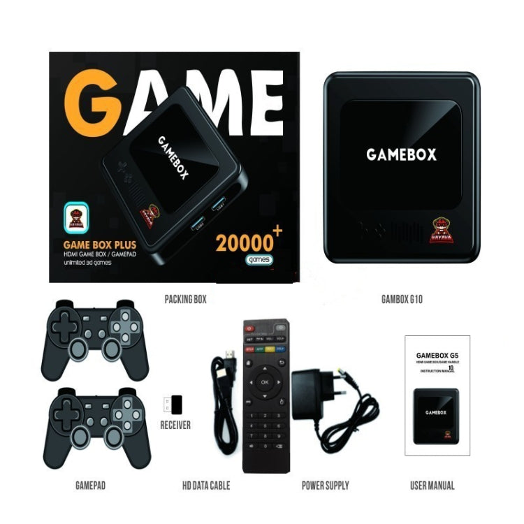 GD10 32G Built-In 10000+ Games Dual System Set-Top Box 3D Home 4K HD  TV Game Console Box US Plug(Black)