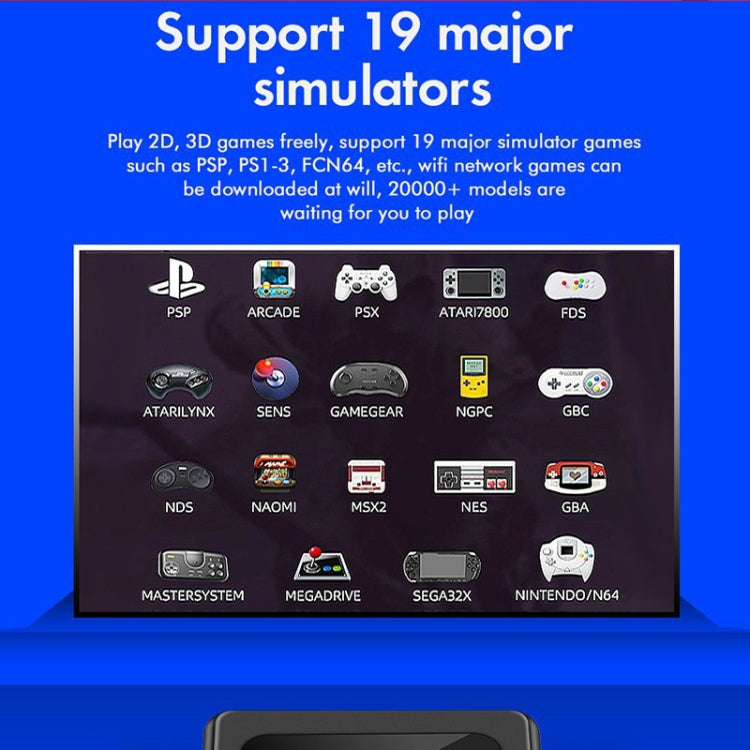 GD10 32G Built-In 10000+ Games Dual System Set-Top Box 3D Home 4K HD  TV Game Console Box US Plug(Black)