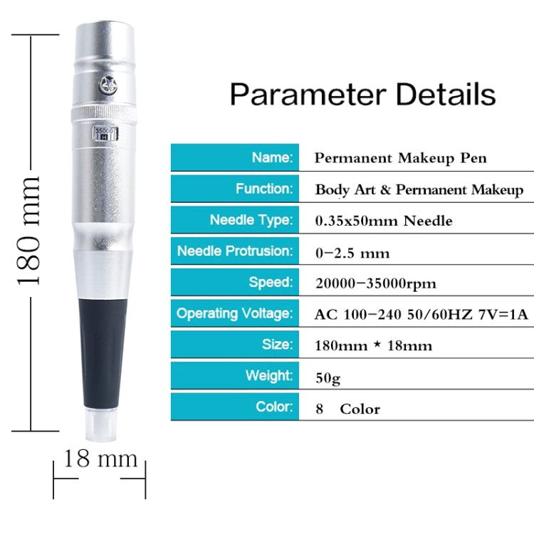 Semi-Permanent Tattoo Pen Apprentice Bleaching Lip Tattoo Eyebrow Instrument(Black)