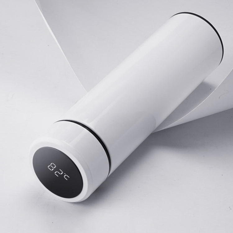 Smart Temperature Display 304 Stainless Steel Vacuum Flask Creative Business Cup For Male And Female Students, Style:High-quality(White)