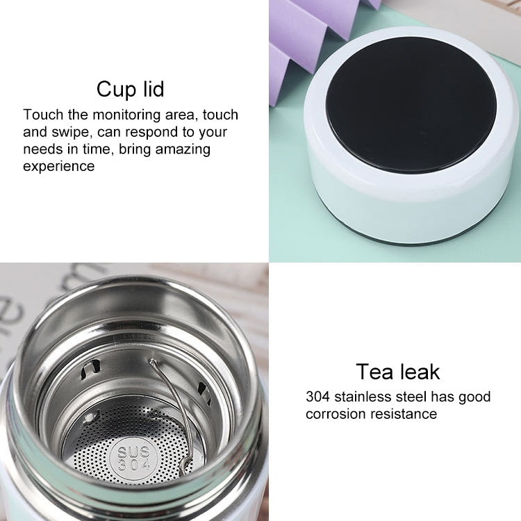 Smart Temperature Display 304 Stainless Steel Vacuum Flask Creative Business Cup For Male And Female Students, Style:High-quality(White)