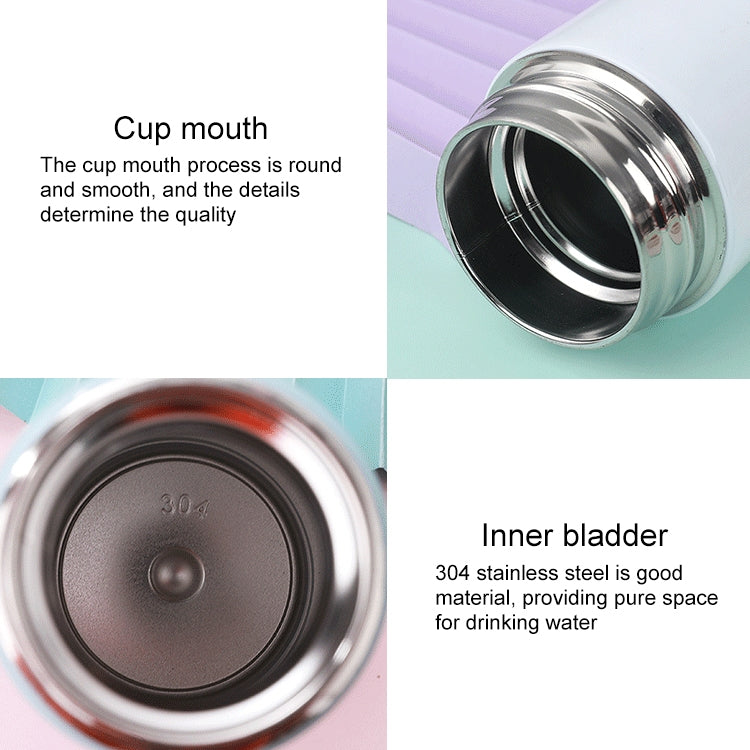 Smart Temperature Display 304 Stainless Steel Vacuum Flask Creative Business Cup For Male And Female Students, Style:High-quality(White)