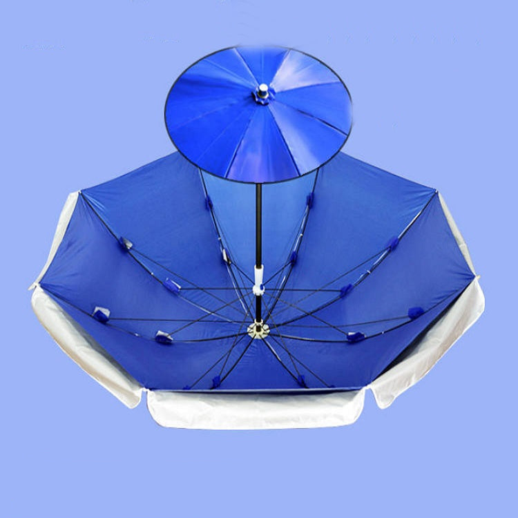 Outdoor Large Double-layer Sun Umbrella Shade And Sun Protection Stalls In The Wild, Style:1.8m sapphire blue