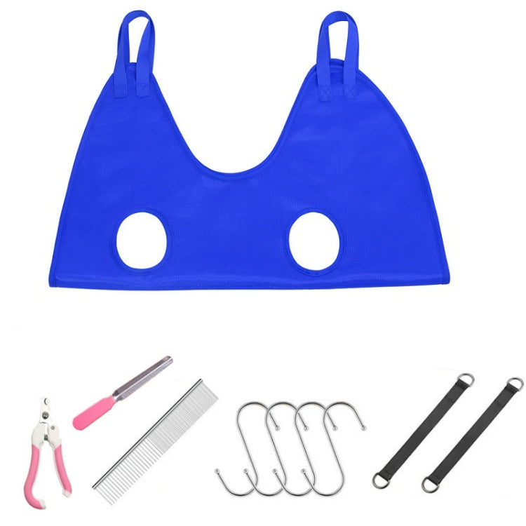 Small & Medium Pet Grooming Polyester Hanging Hammock With Trimming Tool, Size:S(Blue)