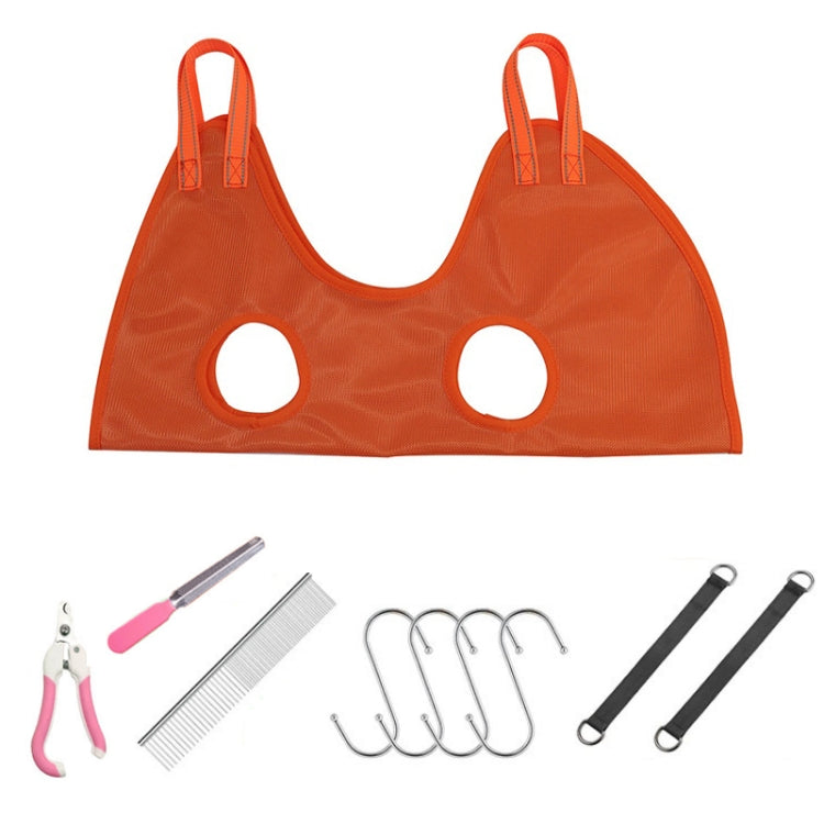 Small & Medium Pet Grooming Polyester Hanging Hammock With Trimming Tool, Size:M(Orange)