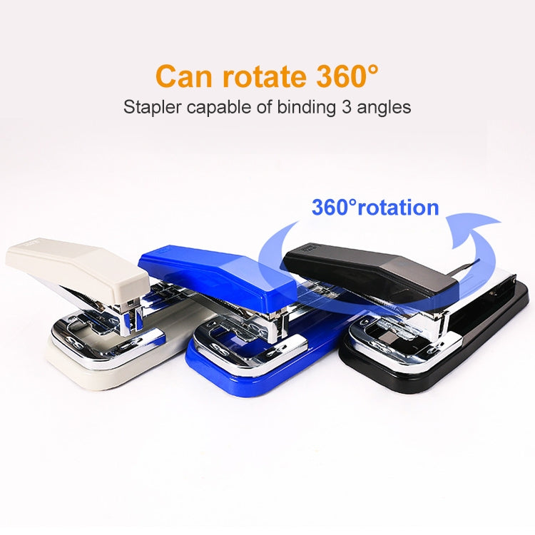Deli 0414 Stapler Portable Rotatable Stapler 0012 Staple Nail(Black)