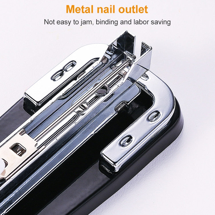 Deli 0414 Stapler Portable Rotatable Stapler 0012 Staple Nail(Black)