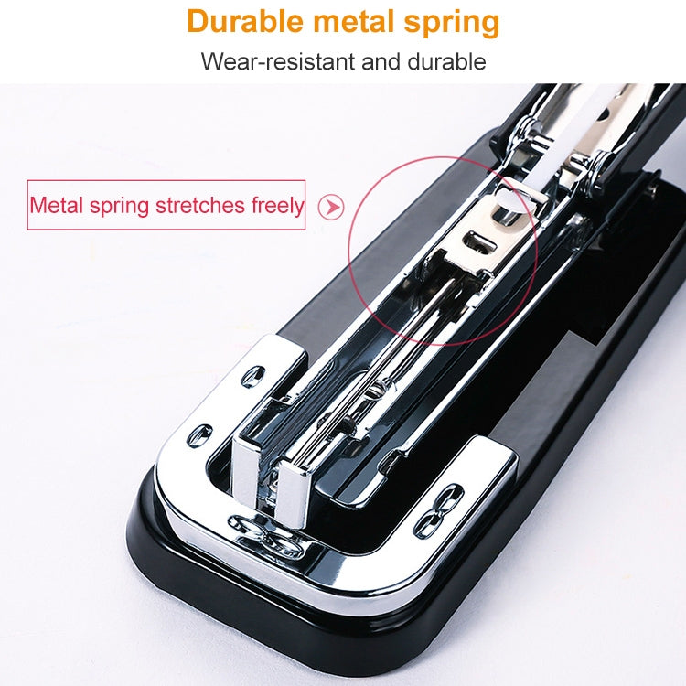 Deli 0414 Stapler Portable Rotatable Stapler 0012 Staple Nail(Black)