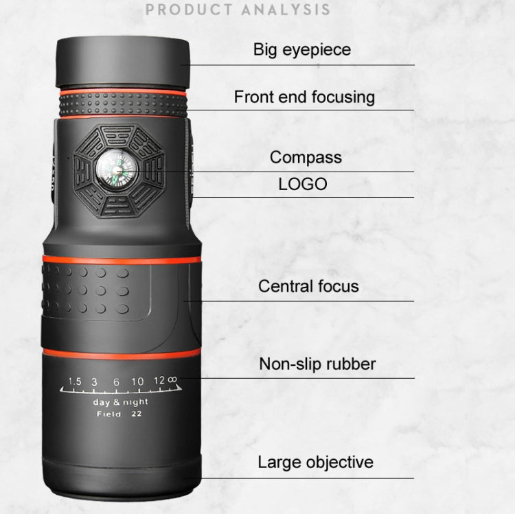FEIRSH 12x50 High-Definition Low-Light Night Vision Monoculars Concert Mobile Phone Camera Binoculars(T01)