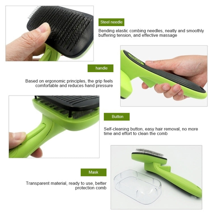 Pet Hair Removal Comb Automatic Hair Removal Brush Dog Hair Grooming Comb Cleaning Supplies