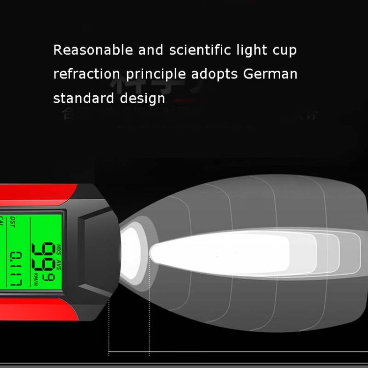 Front Light (With Fog Light) & Horn & Speedometer  Multifunctional Bicycle Mountain Bike Headlight(Code Watch (Black))