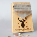 17-tone Kalimba Portable Thumb Piano, Style:Bamboo-Classic Deer