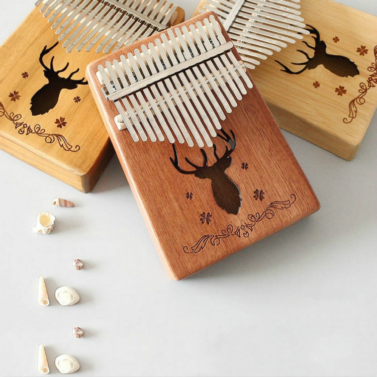 17-tone Kalimba Portable Thumb Piano, Style:Bamboo-Classic Deer