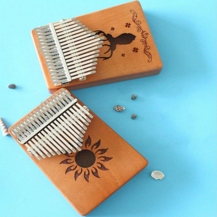 17-tone Kalimba Portable Thumb Piano, Style:Bamboo-Classic Deer