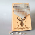 17-tone Kalimba Portable Thumb Piano, Style:Spruce-Classic Deer