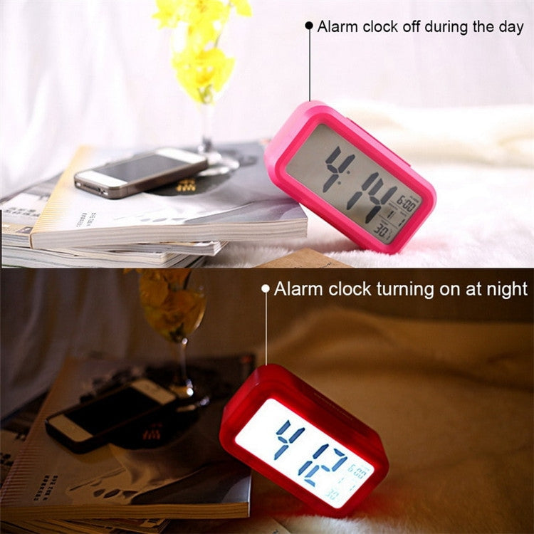 Temperature Type Lazy Snooze Alarm Mute Backlit Electronic Clock(White)