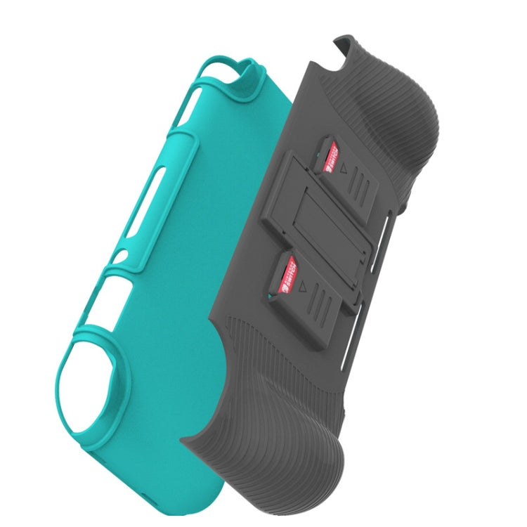For Switch Lite Protective Shell Game Card Box Protective Sleeve Bracket Grip(Black and green)