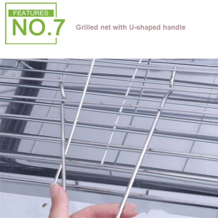 HZ-003 BBQ Grill Outdoor Portable Stainless Steel Stove Household Charcoal Barbecue Rack, Grill/pan specifications: L