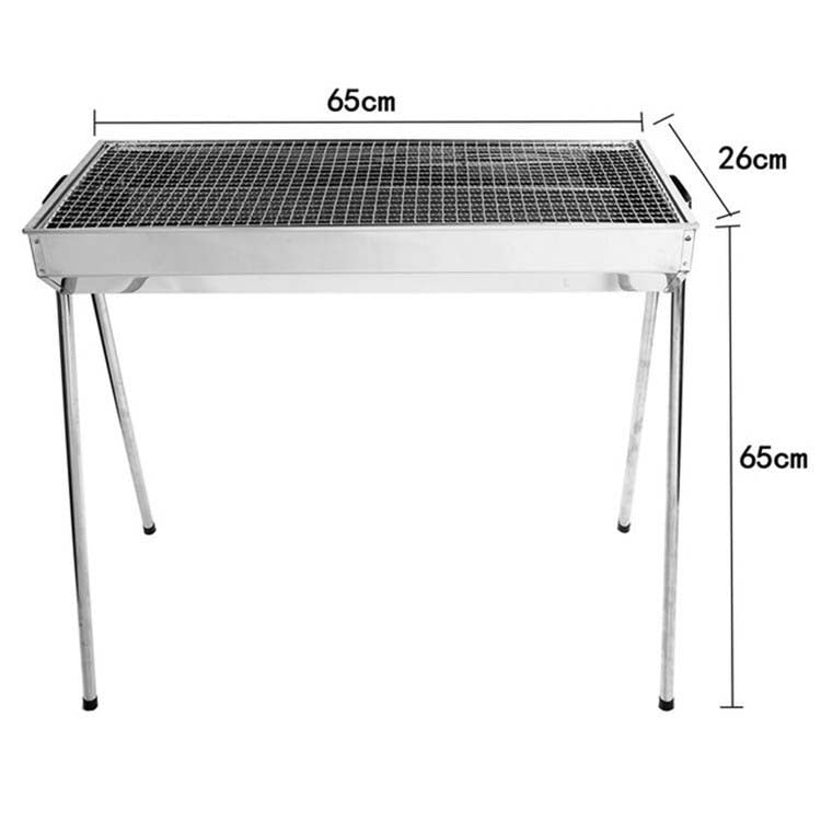 HZ-003 BBQ Grill Outdoor Portable Stainless Steel Stove Household Charcoal Barbecue Rack, Grill/pan specifications: L