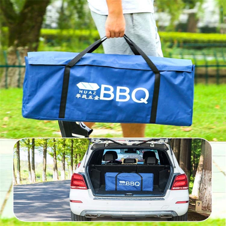 HZ-003 BBQ Grill Outdoor Portable Stainless Steel Stove Household Charcoal Barbecue Rack, Grill/pan specifications: L
