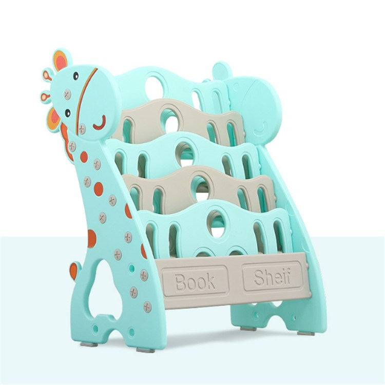 Childrens Bookshelf Simple Household Floor Shelf Baby Bookcase Storage Kindergarten Multi-layer Cartoon Picture Book Rack, Style:Five-story Bookshelf(Green)