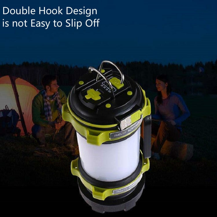 KINSACH Portable LED Searchlight Outdoor Rechargeable Multi-function Flashlight Camping Light(Green)
