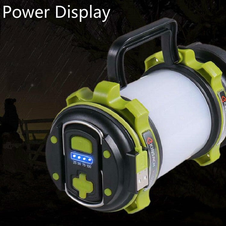 KINSACH Portable LED Searchlight Outdoor Rechargeable Multi-function Flashlight Camping Light(Green)