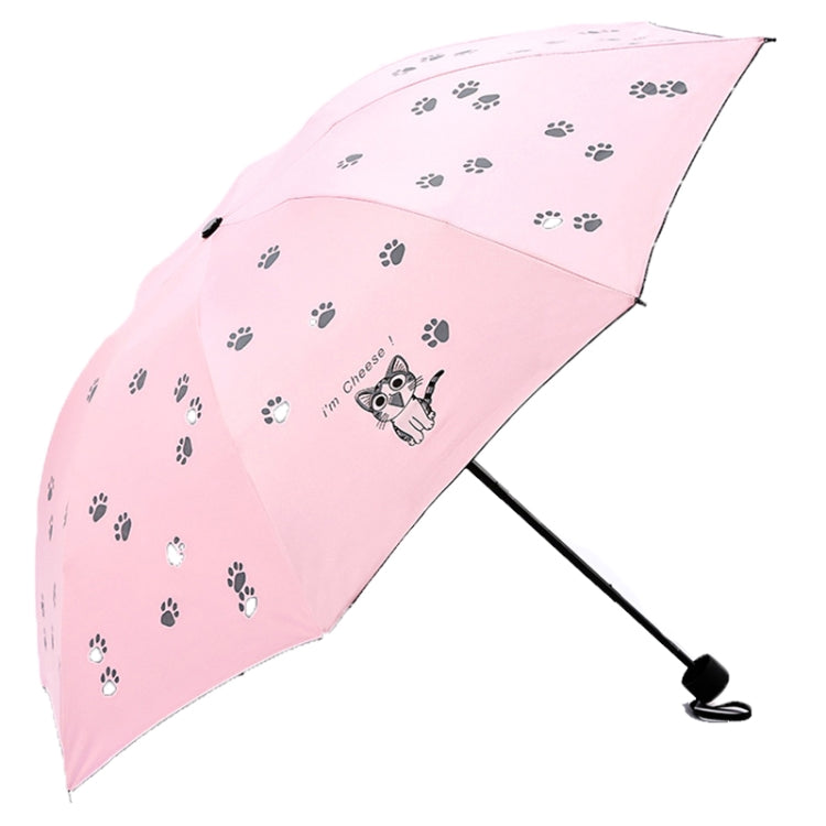 Cartoon Creative Children Umbrella Sunscreen Vinyl Small Fresh Folding Umbrella(Pink)