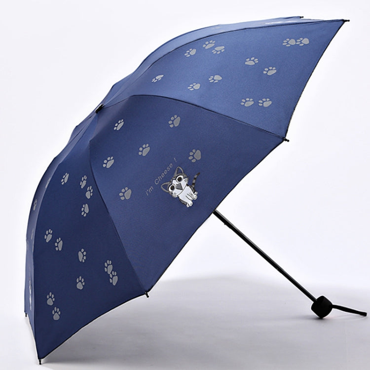 Cartoon Creative Children Umbrella Sunscreen Vinyl Small Fresh Folding Umbrella(Navy)