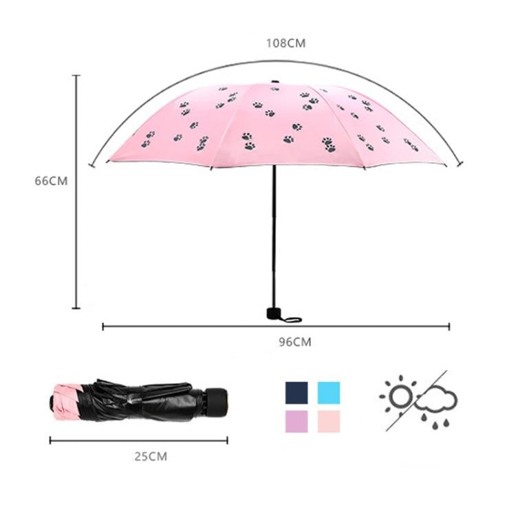 Cartoon Creative Children Umbrella Sunscreen Vinyl Small Fresh Folding Umbrella(Pink)