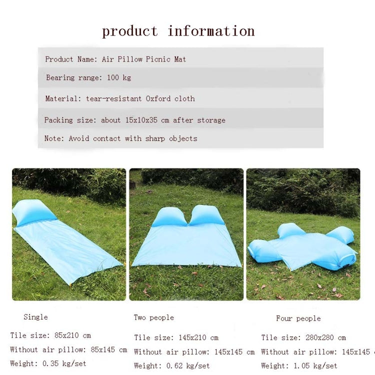 Outdoor Waterproof Air Pillow Picnic Mat Carrying Ground Sand Beach Grass Mat, Style:Four People(Random Color)