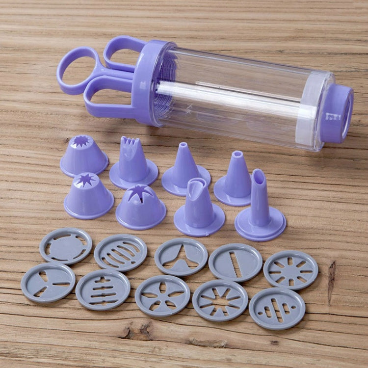 Cookie Gun + 8 Mouth + 10 Flower Piece Set Biscuit Mold Squeeze Cream Baking Tool