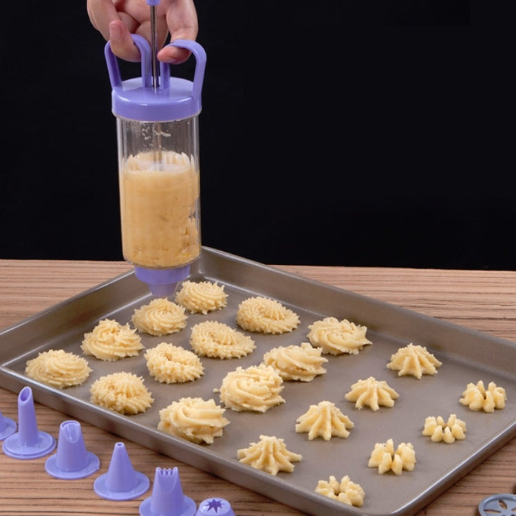 Cookie Gun + 8 Mouth + 10 Flower Piece Set Biscuit Mold Squeeze Cream Baking Tool