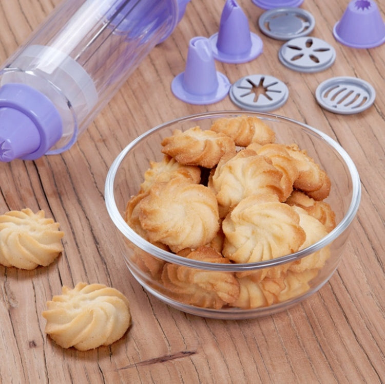 Cookie Gun + 8 Mouth + 10 Flower Piece Set Biscuit Mold Squeeze Cream Baking Tool