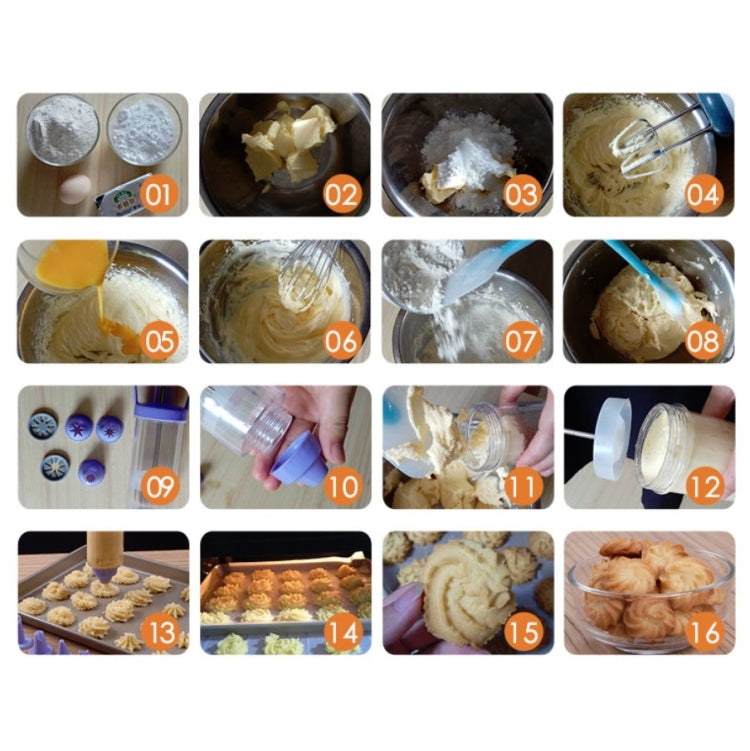 Cookie Gun + 8 Mouth + 10 Flower Piece Set Biscuit Mold Squeeze Cream Baking Tool