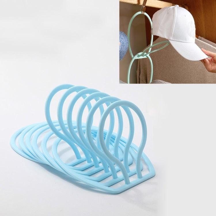 Multifunctional Hat Storage And Drying Rack Behind The Door Dormitory Scarf Bag Hook(6pcs/pack Sky Blue)